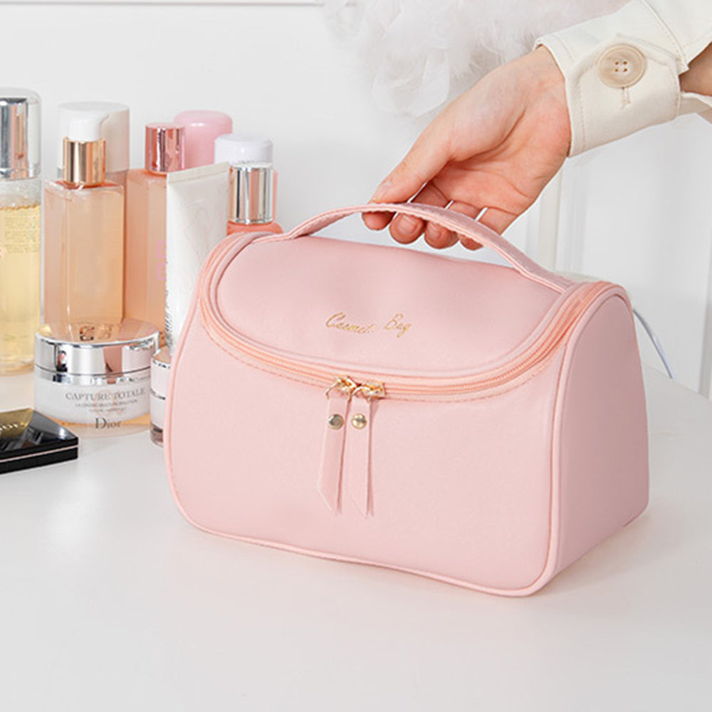 HK8158 Large Capacity Waterproof Toiletry Bag Portable Travel PU Leather Makeup Cosmetics Carrying Bag HK8158 Large Capacity Waterproof Toiletry Bag Portable Travel PU Leather Makeup Cosmetics Carrying Bag